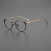 Zeke Vintage Titanium Glasses Frame Round Frames Southood Black gold